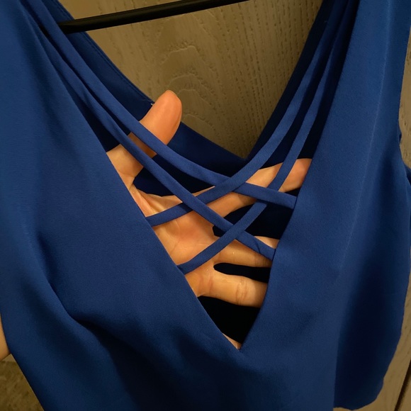 NWOT Express Criss Cross Back Blue Tank Top size XS - Picture 5 of 7